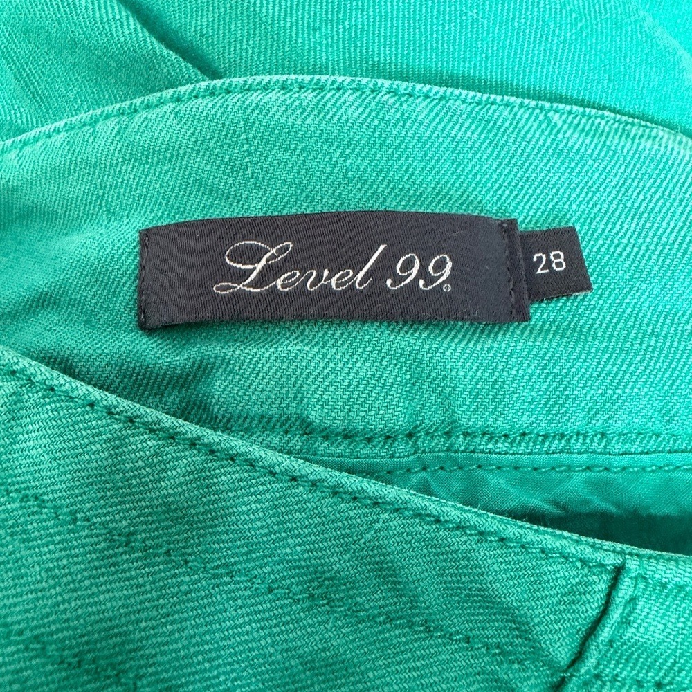Anthropologie Level 99 Linen Trouser Pants Kelly Green Wide leg‎ Women 28 - Picture 6 of 14